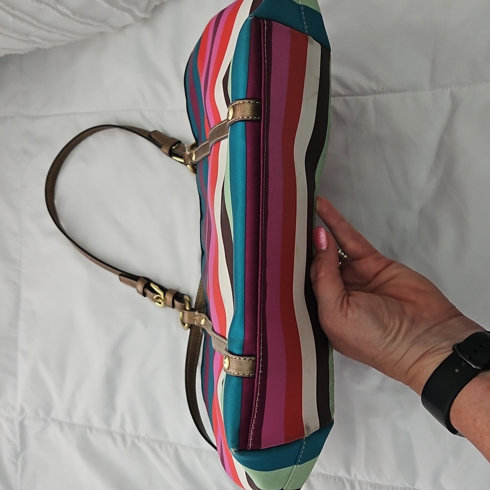 Coach Multistriped Legacy Tote - Picture 6 of 12